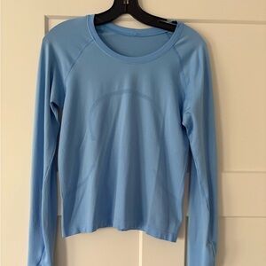 Women's Light Blue Long Sleeve Top